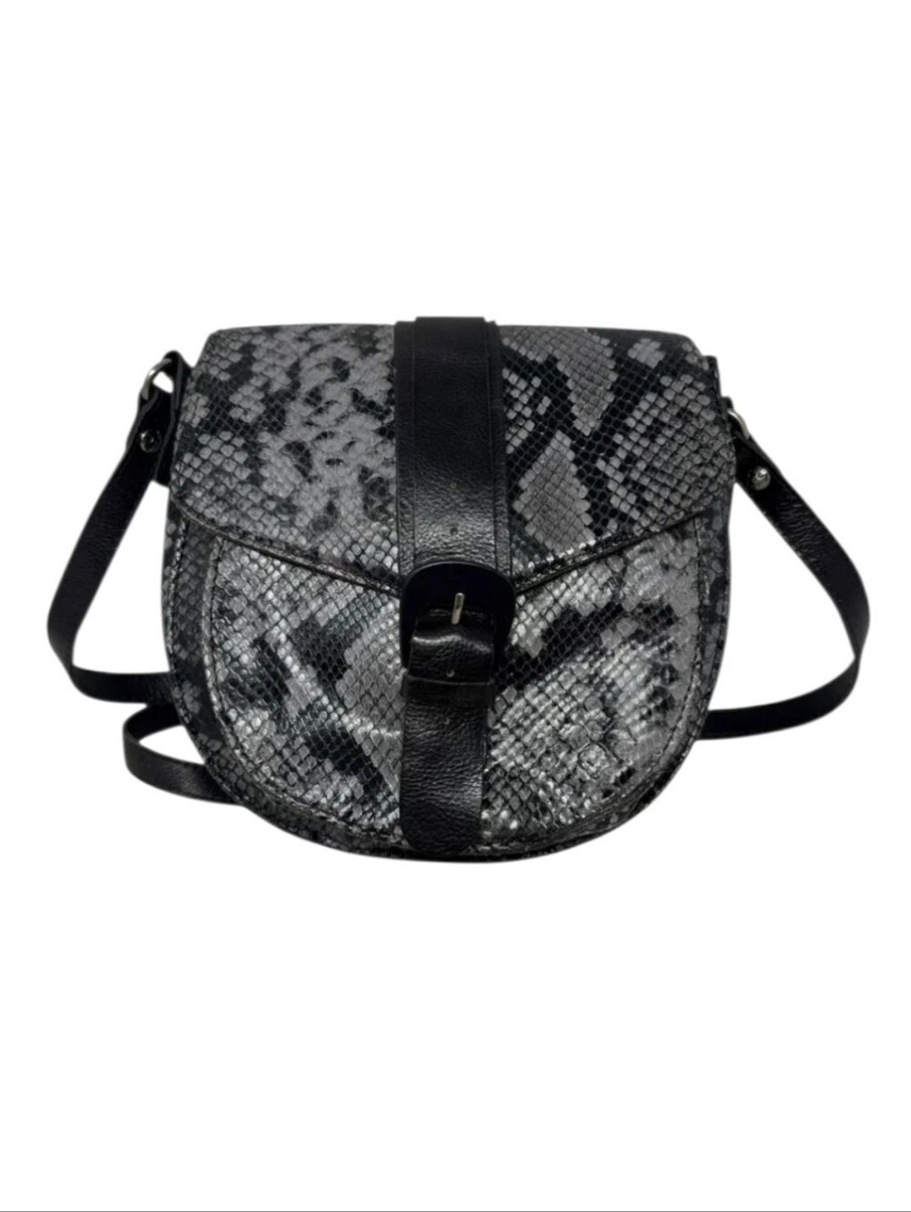 Patricia Nash Padova Croc-Embossed Leather Saddle Bag